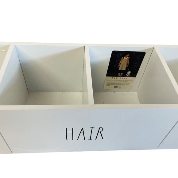 Rae Dunn White Wooden Organizer With FACE. HAIR. BODY. Compartments Perfect For - Picture 9 of 10